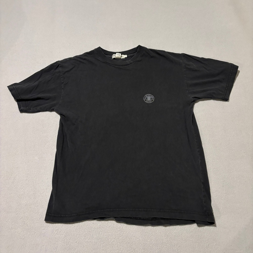 Club Monaco Vintage T-Shirt Mens Small Faded Black Crest Logo Cotton Tee S/P